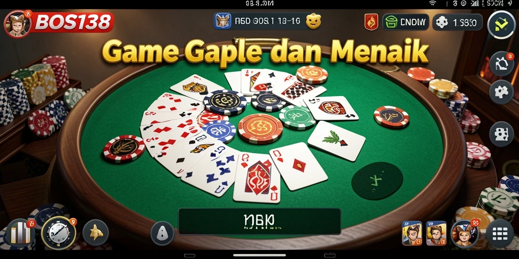 Screenshot utama BOS138 menunjukkan permainan Gaple yang seru dan interaktif.