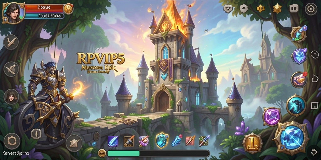 Gambaran gameplay menara pertahanan yang mendebarkan di RPVIP5.