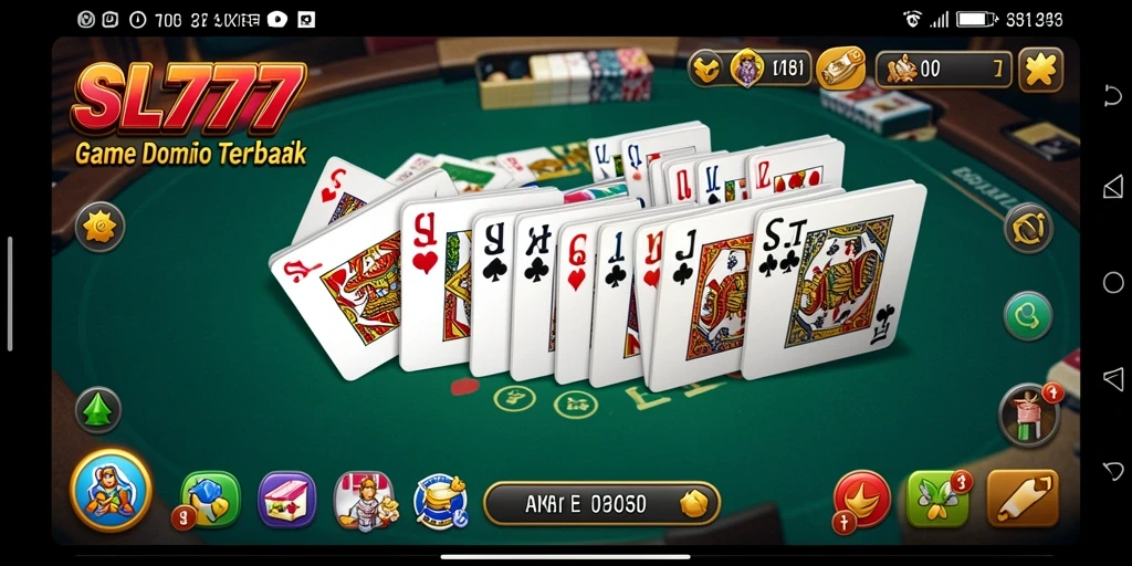 Tampilan gameplay seru dari SL777 yang menampilkan kompetisi Domino.